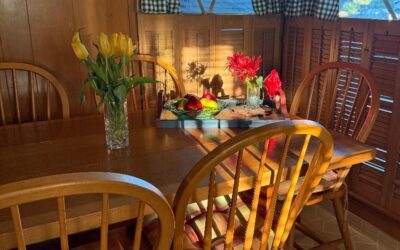 Around the Spring Equinox, Maxim, Igor & Other Ukrainian Friends Would be with Us, & Yesterday, as I Thought of Them, I Took Photos of the Morning Sunlight of the Autumn Equinox Shining, as if by Memory, Upon Where They Sat at Our Table in the Spring, in the Early Morning Light. – Навколо весняного рівнодення Максим, Ігор та інші українські друзі будуть з нами, а вчора, коли я думав про них, я зробив фотографії ранкового сонячного світла осіннього рівнодення, що сяяло, немов з пам’яті, на тому місці, де вони сиділи за нашим столом весною, в ранковому світлі.