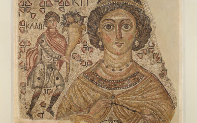 Postcard Story – Fragment of a Floor Mosaic with a Personification of Ktisis – Byzantine – 500-550, with Modern Restoration